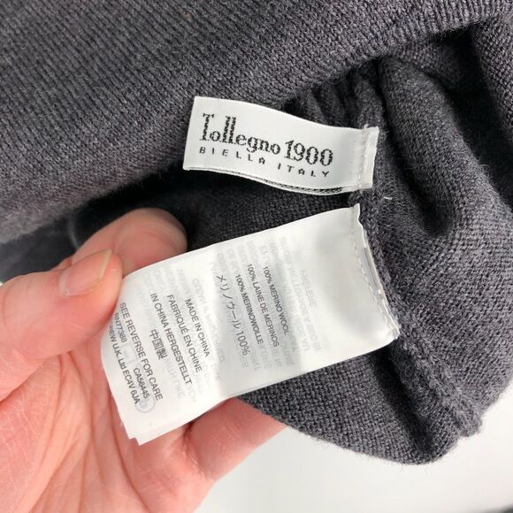 J. Crew Mens Sweater Extra Large XL 100% Merino Wool Gray V Neck Pullover - Picture 3 of 4